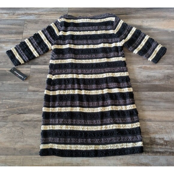 NWT Sharagano Knit Multicolored Striped Sheath Dress Size 14W Layered Tiered - Picture 7 of 7